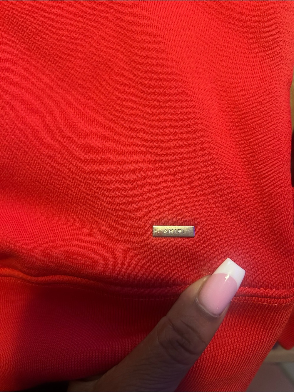 AMIRI Red Hoodie with White Bone Sleeve Graphics - Picture 5 of 6